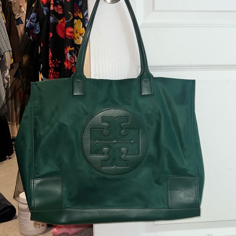 Winter Green Ella Nylon Tory Burch Tote